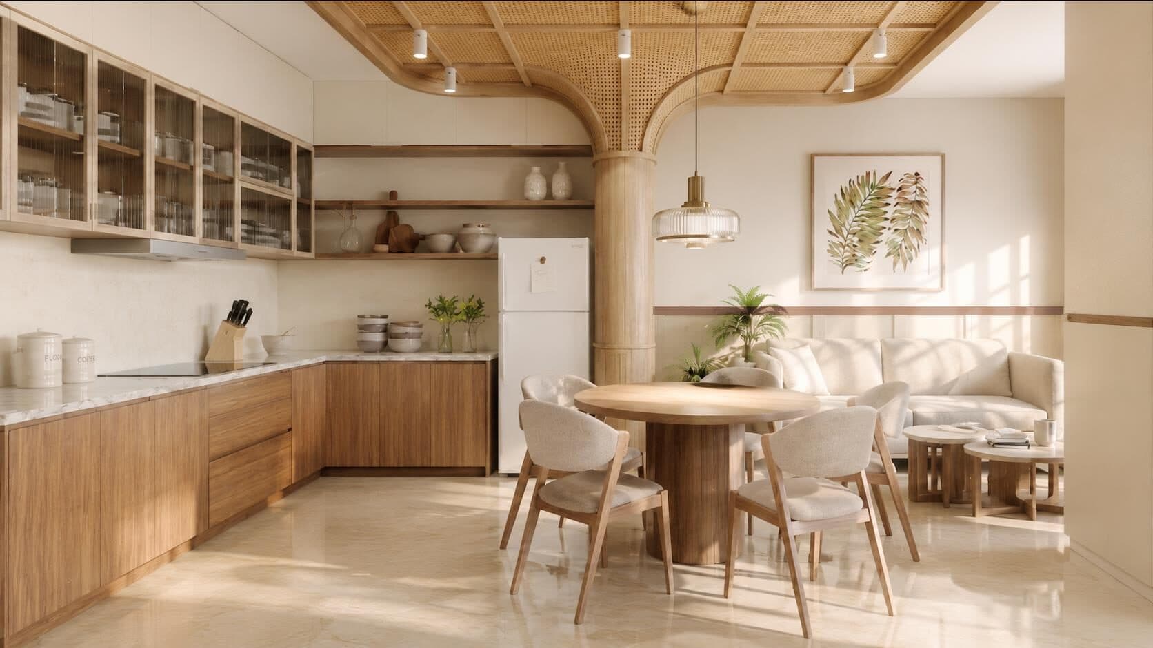 Light-filled kitchen and dining space